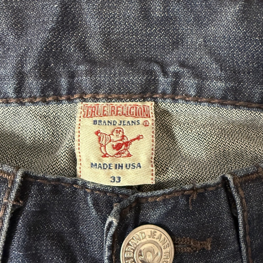 VTG True Religion Rainbow Billy Jeans Mens 33x30 Blue Straight Denim USA - Picture 10 of 12